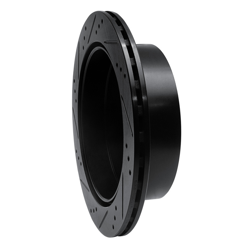 Pontiac GTO Brake Rotor (1) - Rear Right - R1 Concepts - Drilled & Slotted - Black - `05-`06